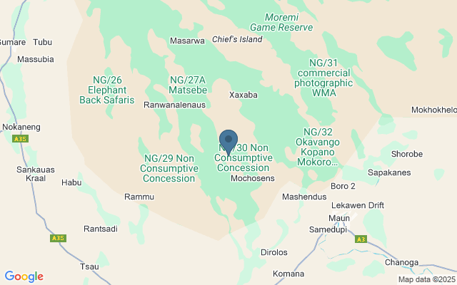 Kaart met locatie Chobe National Park